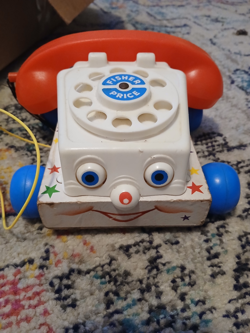 Vintage 1961 Fisher Price Chatter Phone Rotary Telephone Pull Toy -Works!